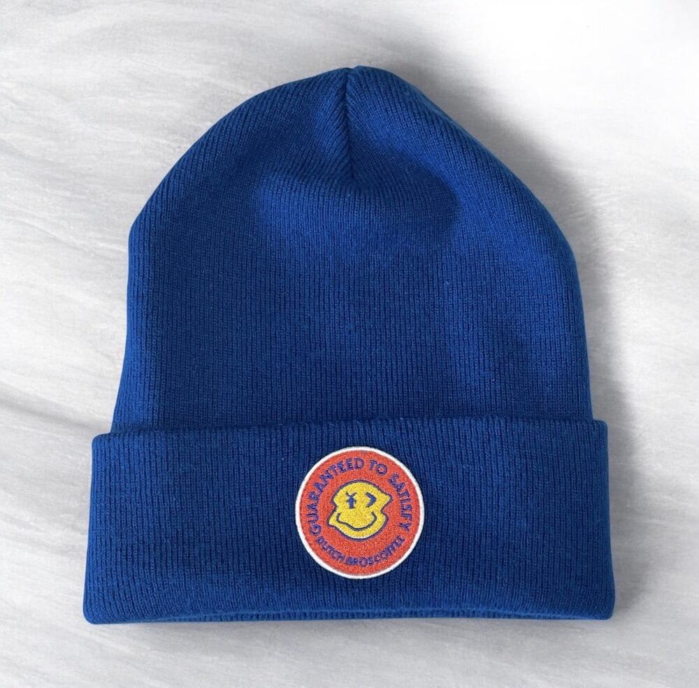 Dutch Bros Coffee “Guaranteed To Satisfy” Blue Winter Beanie Hat Adult OS